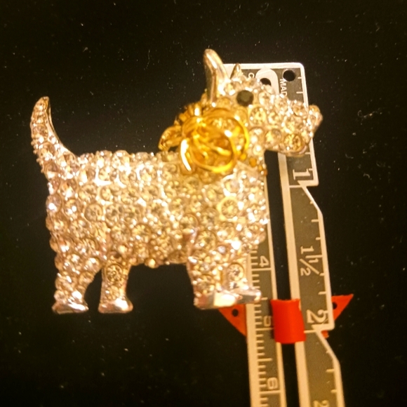 Napier Rhinestone Scottie Dog Brooch - Picture 3 of 5